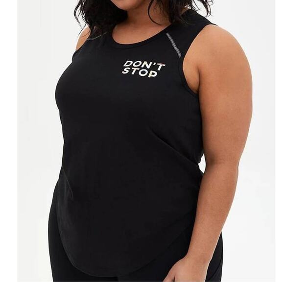 Torrid 2 (2X 18/20) Don't Stop Graphic Motivational Gym Active Wicking Tank Top - Picture 2 of 2